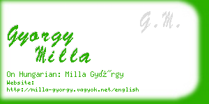 gyorgy milla business card